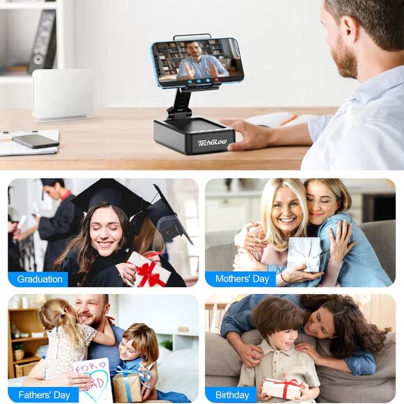 Foldable Cellphone Stand with Bluetooth Speaker and Power Bank Birthday Gifts fo - Picture 8 of 8